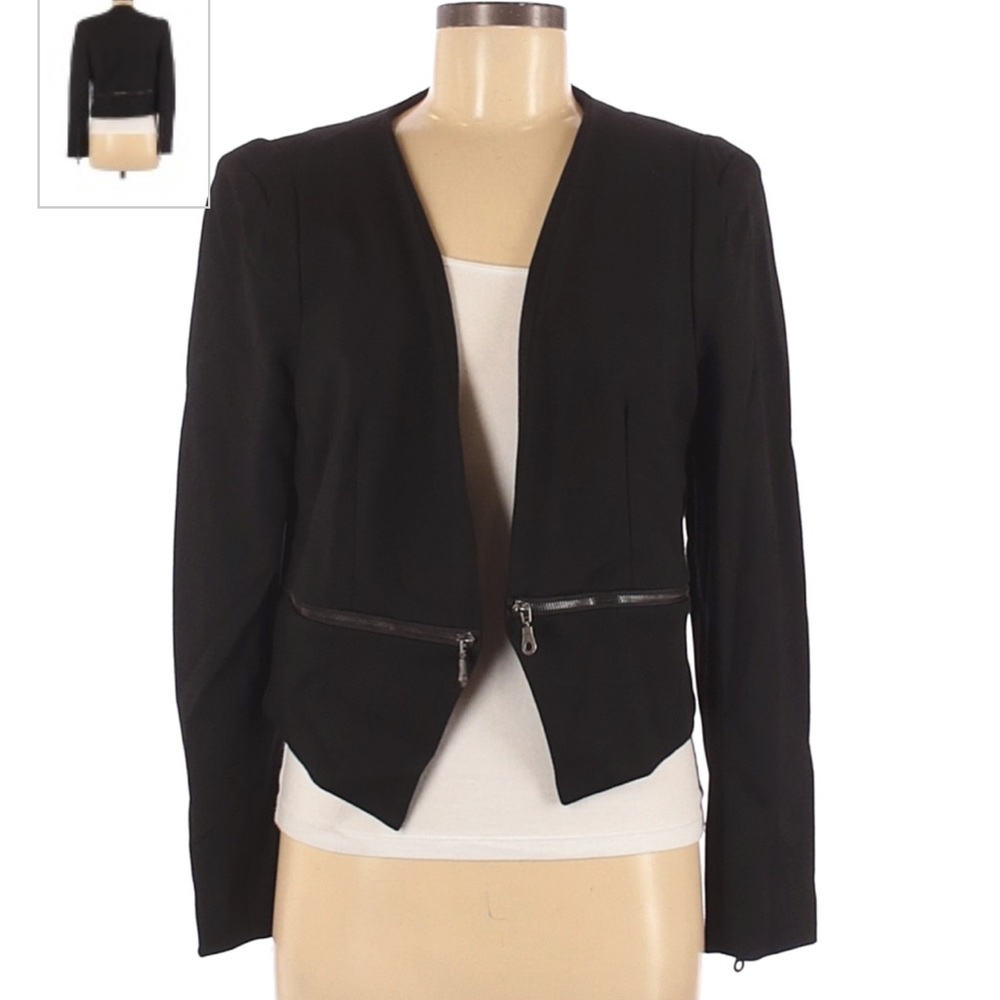 Philosophy Black Zipper Blazer